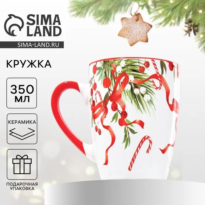 Кружка керамическая новогодняя Dolce Ceramo «Новогодняя сказка», 350 мл Кружка керамическая новогодняя Dolce Ceramo «Новогодняя сказка», 350 мл