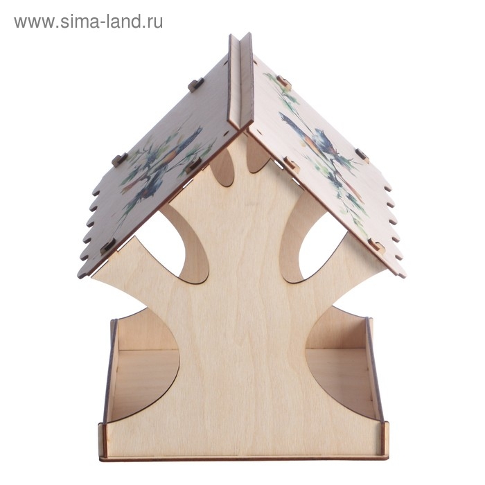 Кормушка для птиц  Кормушка для птиц "Птички на ветке", с принтом, 24×24×27 см