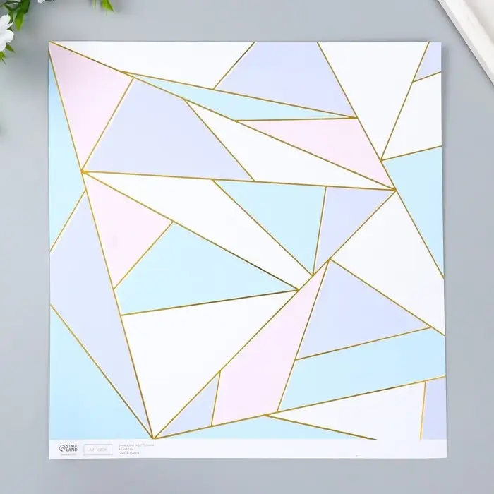 Бумага для скрапбукинга золото Бумага для скрапбукинга золото "Треугольники" плотность 180 гр 30,5х32 см