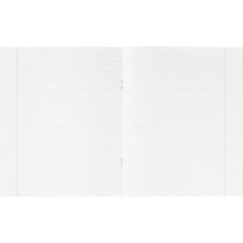 Тетрадь в зеленом офсете 12 л., частая косая линия, штука,100% белизна