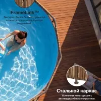 Бассейн каркасный Steel Pro Max, 366&times;122 см, круглый, цвет рейка, 561VN Bestway