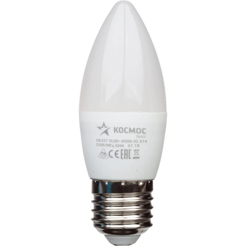 Лампа светодиодная КОСМОС BASIC CN 10.5W 220V E27 3000K