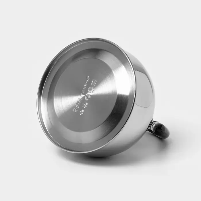 Чайник Доляна &laquo;Чёрная ночь&raquo;, 2 л, со свистком, индукция, нержавеющая сталь, хромированный