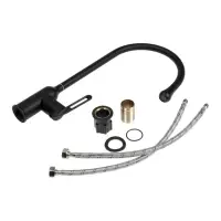 Смеситель для кухни ZEIN Z3743, &laquo;капелька&raquo;, однорычажный, высота излива 26 см, черный