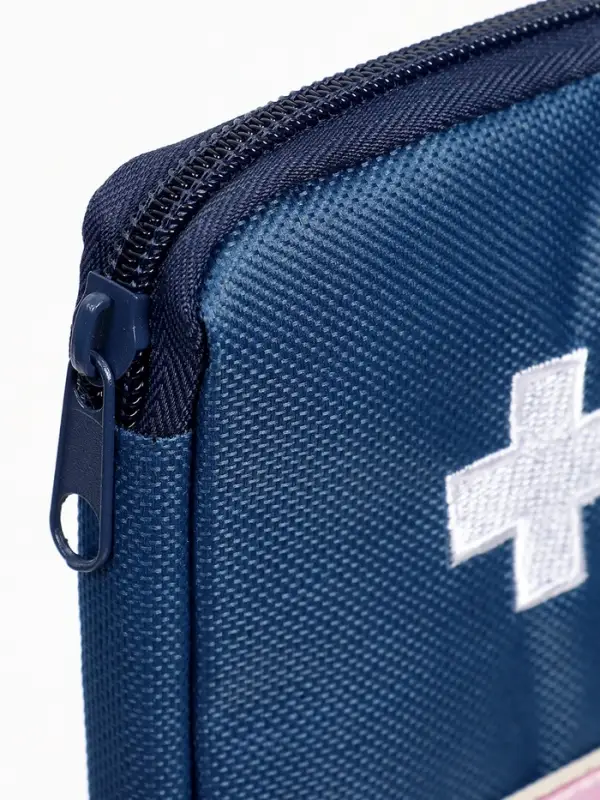 Косметичка-аптечка походная на молнии, с отделами, на подкладке, синяя