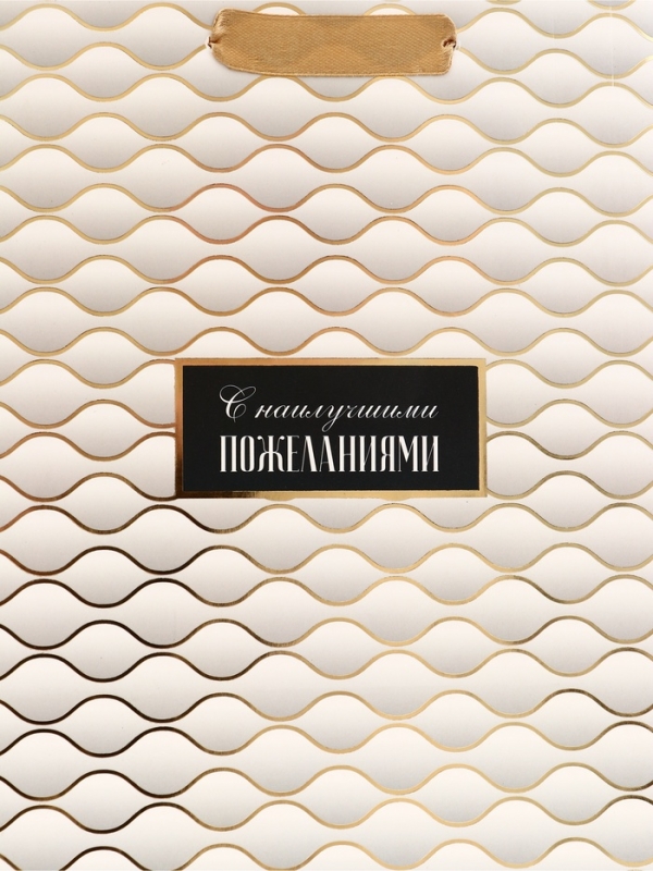 Пакет подарочный вертикальный "С наилучшими пожеланиями", 18 х 23 х10 см