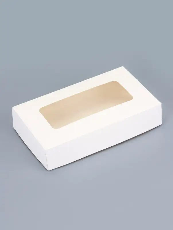 Контейнер навынос, с окном, белый, 20&times;12&times;4 см