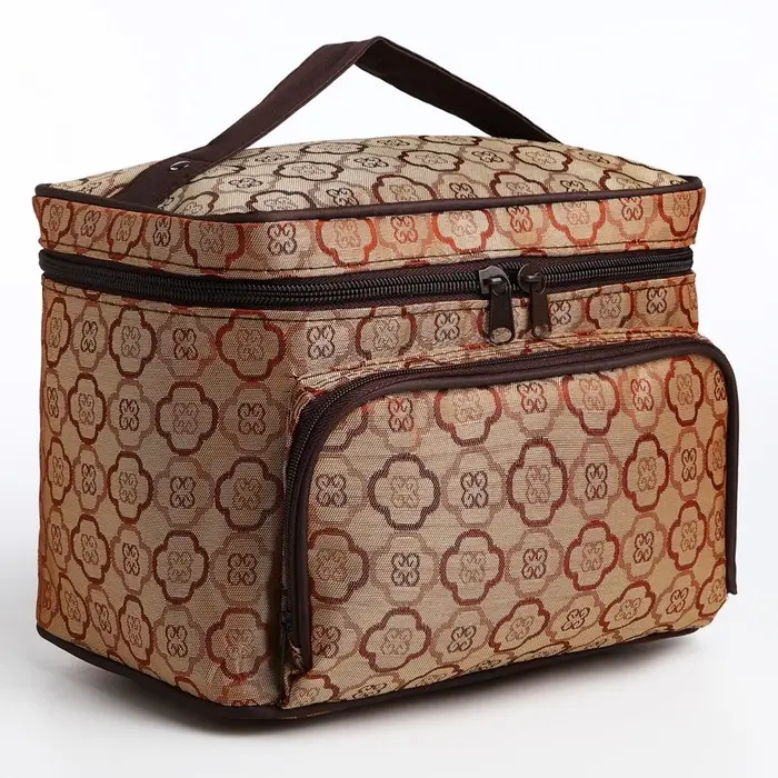 Косметичка на молнии, с зеркалом, цвет бежевый Косметичка на молнии, с зеркалом, цвет бежевый