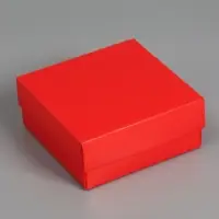 Коробка складная, крышка-дно, красная, 12&times;12&times;5 см