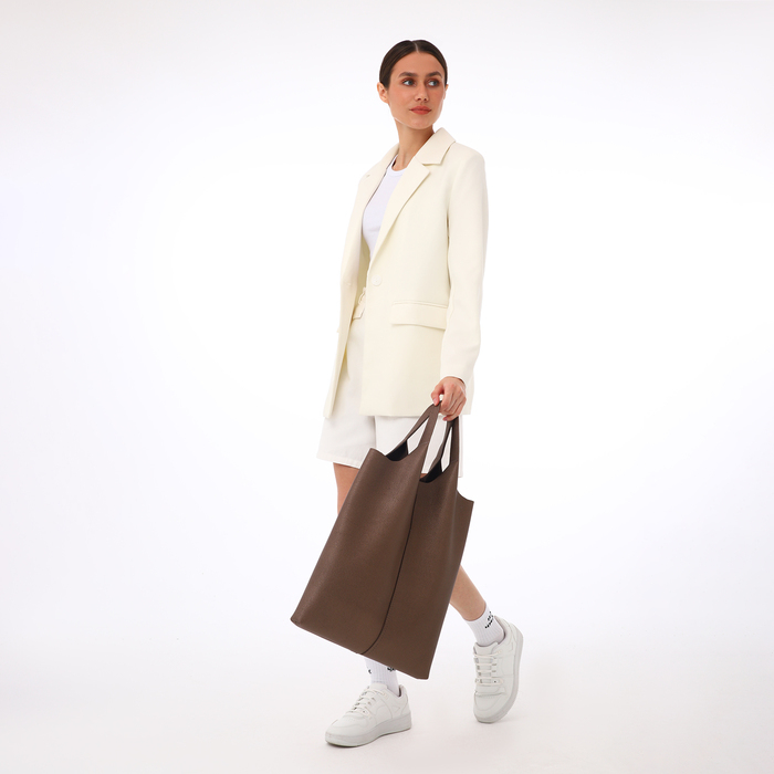 Сумка-шопер женская, TEXTURA, большой размер, цвет бронзовый