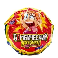 Карамель на палочке в наборе с подарком "Лизунец MAXI Бомбический" 112гр*24шт.