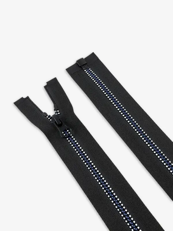 Молния &laquo;Трактор&raquo;, №5, разъёмная, замок автомат, 60 см, чёрная, белая, синяя