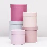 Набор шляпных подарочных коробок 5 в 1&laquo; Нежность&raquo;, 23&times;23 - 14&times;14 см