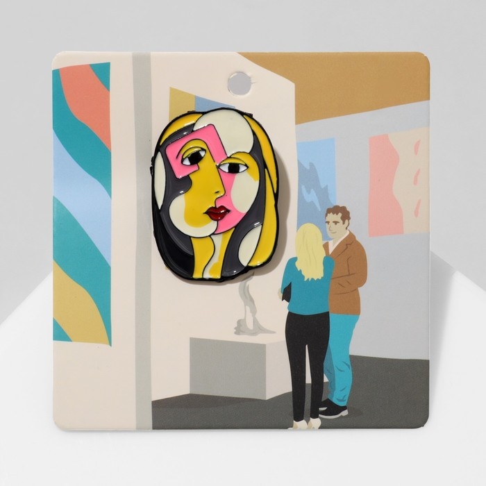 Брошь «Мозаика» ракурс, цветная в чёрном металле Брошь «Мозаика» ракурс, цветная в чёрном металле