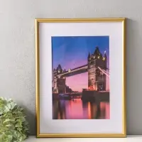 Фоторамка для фото 30х40 см, с паспарту 21х30 см, Vivo, золото