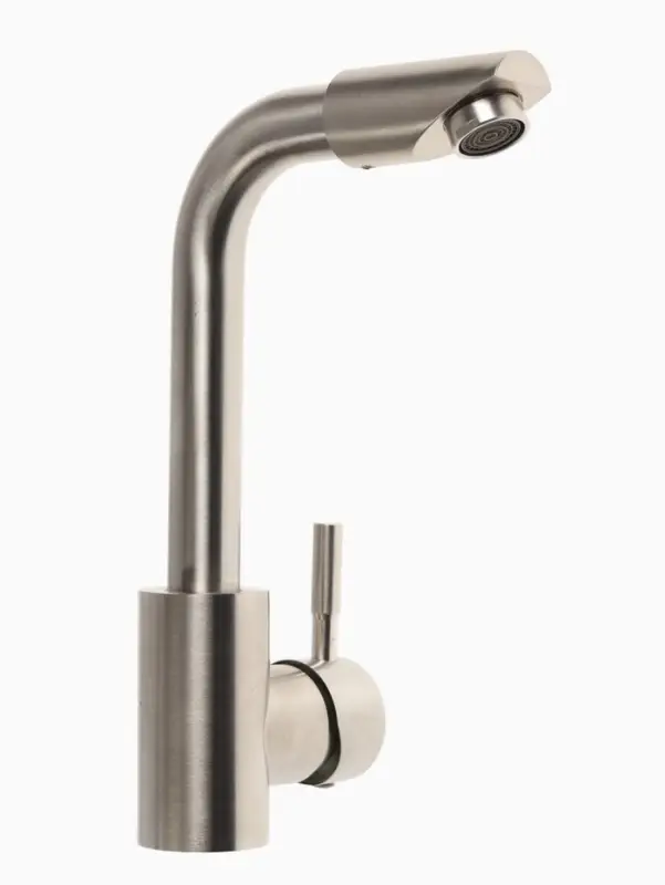 Смеситель для раковины ZEIN ZS 20102, картридж керамика 35 мм, нержавеющая сталь, сатин