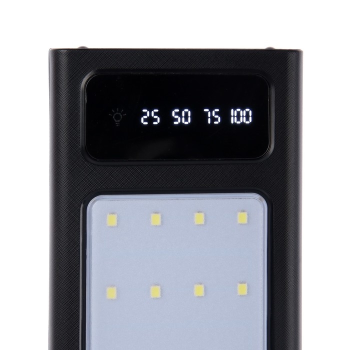 Внешний аккумулятор 486, 20000 мАч, кабели Type-C/Lightning/MicroUSB, фонарь, чёрный