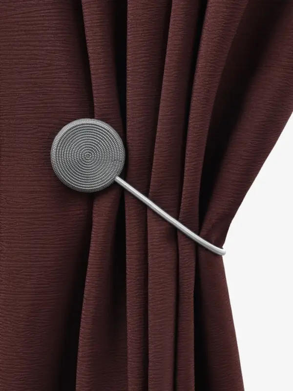 Подхват для штор &laquo;Вязаный круг&raquo;, на пружине, d=6/3.5 см, 23.5 см, тёмно-серый