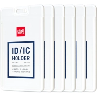 Бейдж Deli 8315 вертик. без держат., вкладыш: 54x89мм, пластик, белый, 1 шт