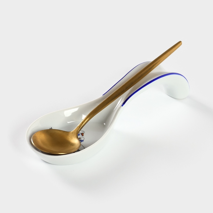 Подставка под ложку фарфоровая «Гуси», 20 см, МИКС Подставка под ложку фарфоровая «Гуси», 20 см, МИКС