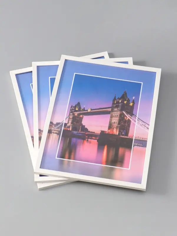 Фоторамка для фото " Lumo" 30х40 см,  набор 3 шт, (пластиковый экран), белый