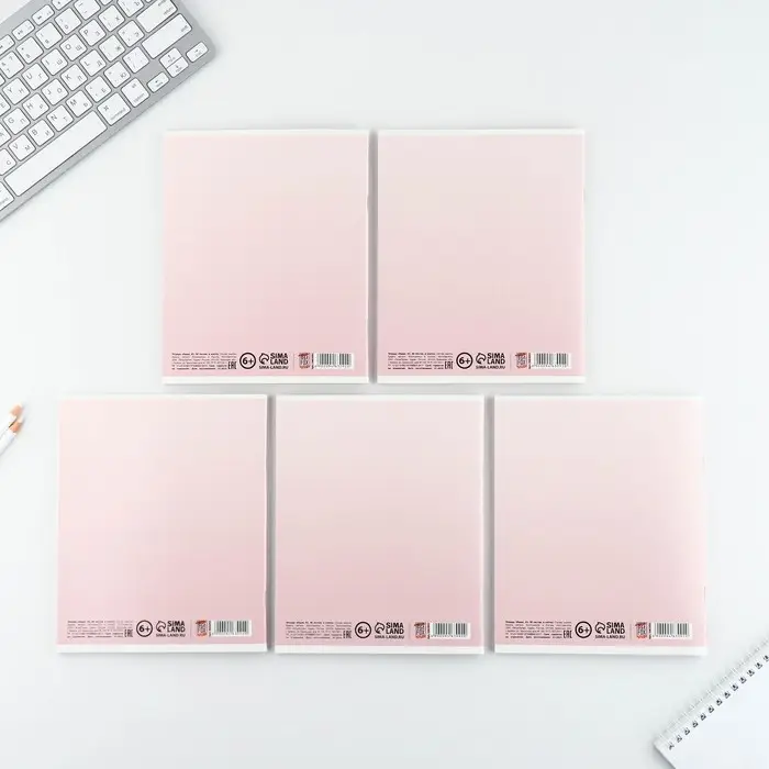 Тетрадь в клетку, 48 л., А5, на скрепке, блок №2 «Нежность» МИКС