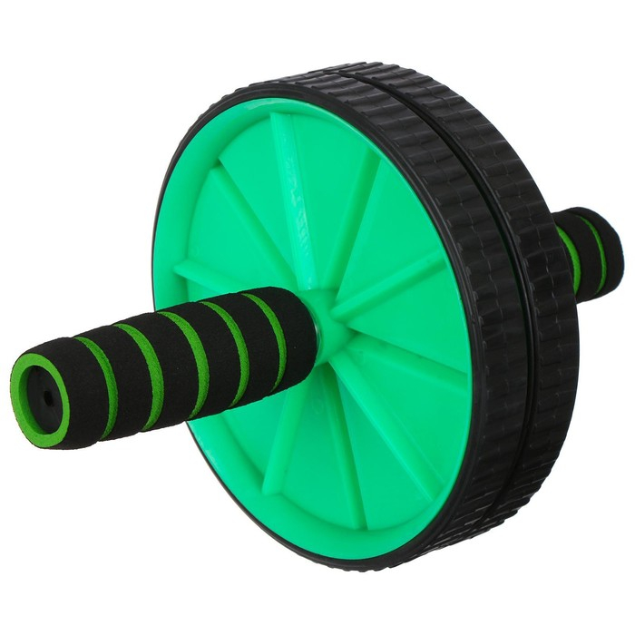 Ролик для пресса ONLYTOP, 2 колеса, цвет чёрный Ролик для пресса ONLYTOP, 2 колеса, цвет чёрный