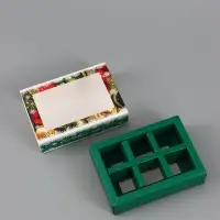 Коробка подарочная под 6 конфет &laquo;Елочные игрушки&raquo;, 13.7&times;9.8&times;3.8 см
