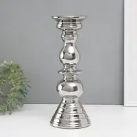 Подсвечник на 1 свечу &laquo;Элегант&raquo;, d=1.5 см, серебро, 12&times;12&times;31.5 см