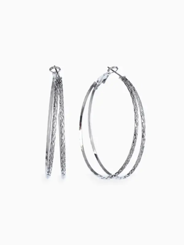 Серьги-кольца &laquo;Карма&raquo;, косичка, цвет серебро, d=5