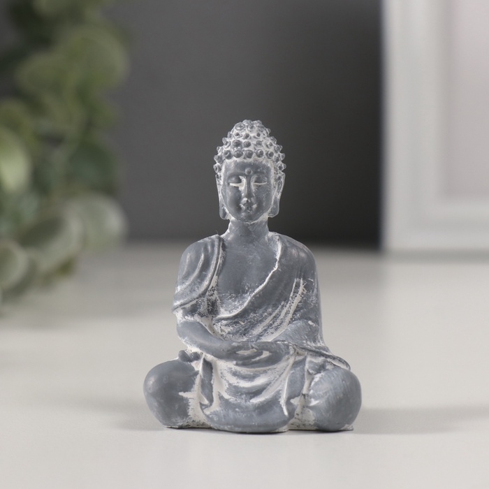 Сувенир полистоун Сувенир полистоун "Будда в позе лотоса" серый 2,5х4х6 см
