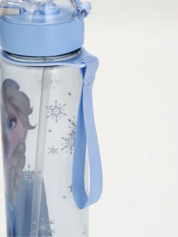 Бутылка пластиковая с трубочкой &laquo;Снежная принцесса&raquo;, 800 мл