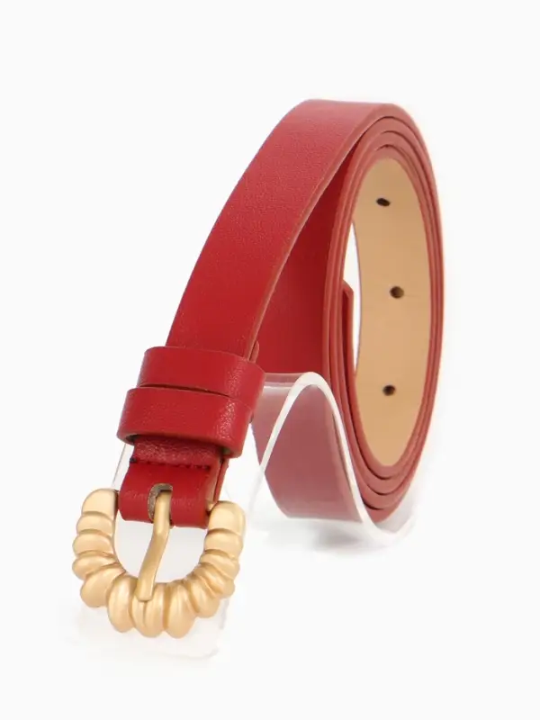 Ремень женский тонкий, 110&times;1.8 см, пряжка металл, красный