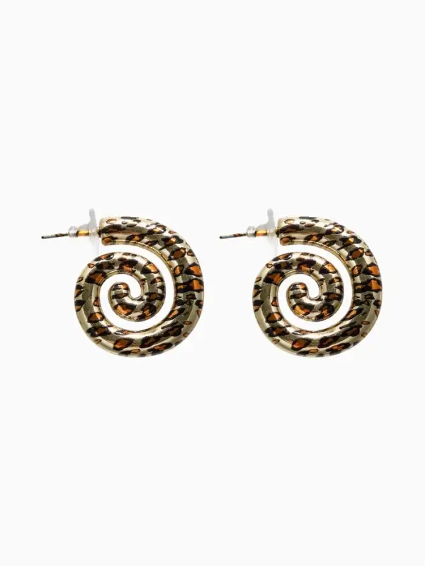 Серьги пластик &laquo;Леопард&raquo;, ракушка, цвет золото