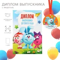 Набор на выпускной «Выпускник детского сада», медаль и диплом, Смешарики