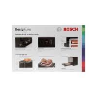 Тостер Bosch TAT3P423, 970 Вт, 5 режимов прожарки, 2 тоста, чёрный