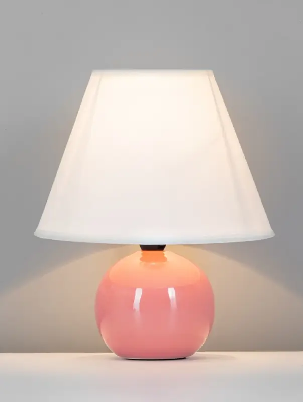 Лампа настольная RISALUX &laquo;Персик&raquo; E14, 40 Вт, розовая, 24 см