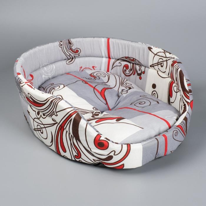 Лежанка овальная с бортиком, 49 х 36 х 17 см, микс цветов Лежанка овальная с бортиком, 49 х 36 х 17 см, микс цветов