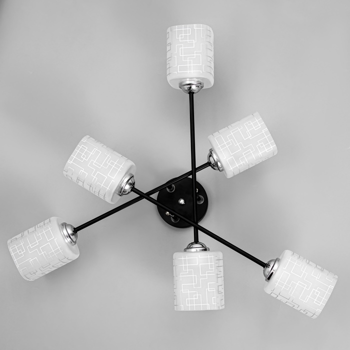 Люстра Люстра "Аланди" 6хЕ27 40Вт черно-хромовый 62х62х28 см