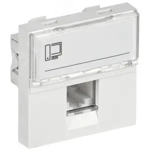 Розетка компьютерная RJ45 UTP категория 5e 2 модуля