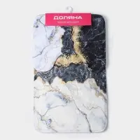 Коврики для ванной и туалета Доляна &laquo;Мрамор&raquo;, 2 шт., 79&times;50 см, 50&times;39 см
