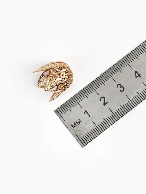 Шапочки для бусин (набор 10 шт.), СМ-051-1, 16&times;15 мм, цвет золото