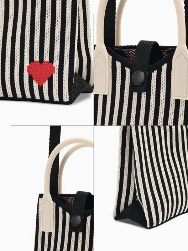 Сумка подр Сердце, 12*4*17, отд на кнопке, дл ремень, бело/черный Сумка подр Сердце, 12*4*17, отд на кнопке, дл ремень, бело/черный