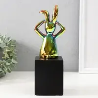 Фигурка керамика &laquo;Кролик держит ушки&raquo;, зелёный хамелеон 7.8&times;10&times;27 см