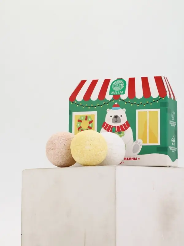 Бомбочки для ванны в домике «Медведь», набор 6 шт х 40 г, URAL LAB Бомбочки для ванны в домике «Медведь», набор 6 шт х 40 г, URAL LAB