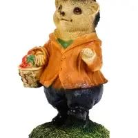 Садовая Фигура из полистоуна &laquo;Ёжик с клубникой&raquo;, 23&times;12&times;12 см