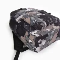 Рюкзак школьный, с карманами, с абстрактным принтом, 30&times;13&times;42 см, чёрный