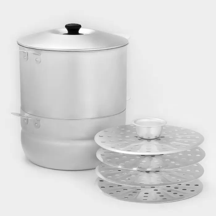 Манты-казан, 6 л, с 4 сетками, с крышкой, штампованный алюминий
