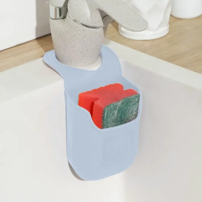 Подставка для губки Доляна &laquo;Симплекс&raquo;, 20&times;9&times;4.5 см, силикон, голубая