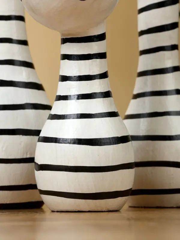 Набор сувенирный Набор сувенирный "Полосатые коты" дерево H 27, 22. 17 см, цв. бело-чёрный